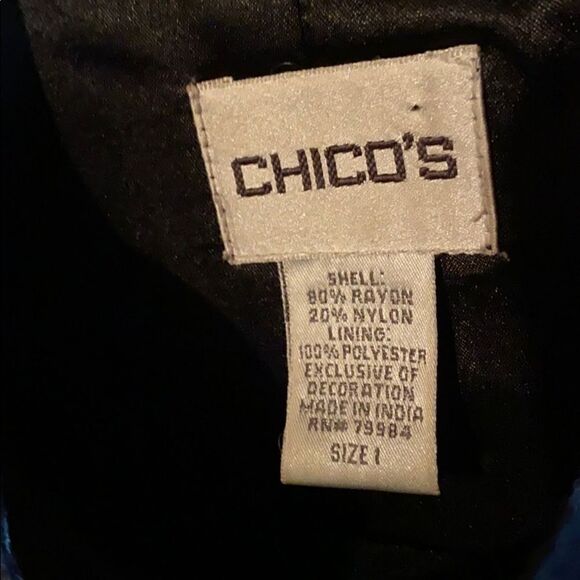 Chico’s sparkle beaded black subtle shimmer jacket - Picture 5 of 10